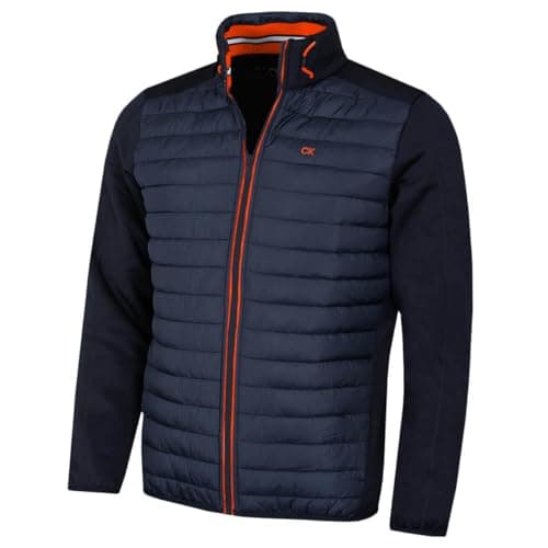 Image of Calvin Klein Mens CK Hybrid Golf Jacket - Navy/Orange - S