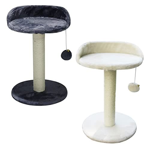 Image of Petbarn Cat Tree Scratching Post Tower Beige (Dark Grey)