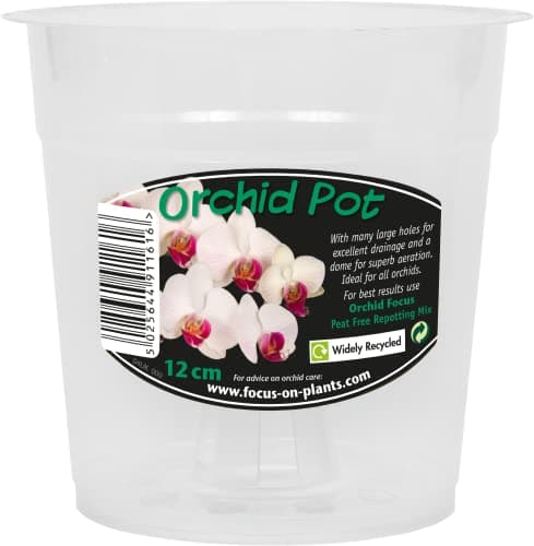 Image of Growth Technology Ltd Clear Orchid Pot 12cm, Green