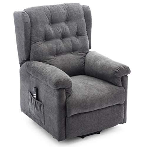 Image of More4Homes BARNSLEY DUAL MOTOR ELECTRIC RISE RECLINER FABRIC ARMCHAIR ELECTRIC LIFT RISER CHAIR (Charcoal)