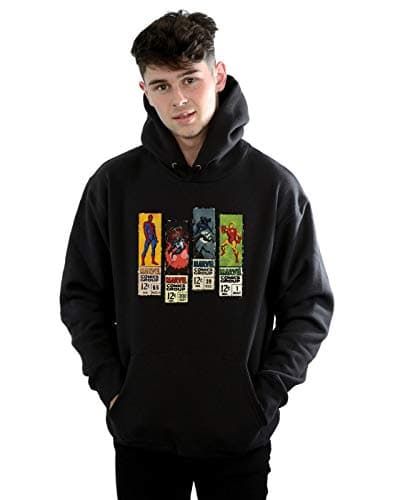 Image of Marvel Men's Comic Strips Hoodie Black X-Large