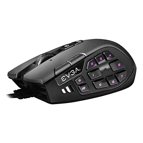 Image of EVGA X15 MMO Gaming Mouse, 8k, Wired, Black, Customizable, 16,000 DPI, 5 Profiles, 20 Buttons, Ergonomic 904-W1-15BK-K3