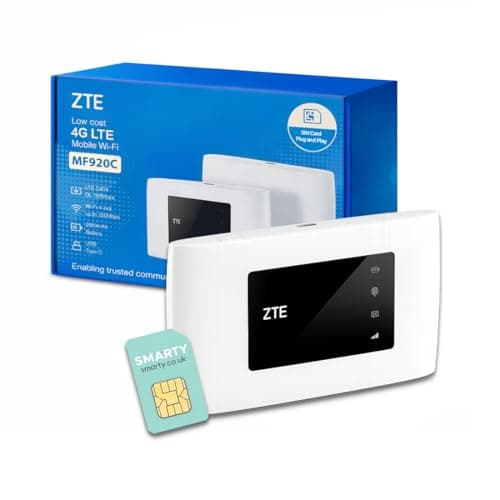 Image of ZTE MF920 4G MiFi Router – Unlocked Portable WiFi Hotspot with SIM Slot, Connects up to 32 Devices, Mobile Broadband Dongle for Travel, Home, Office or Caravan Internet