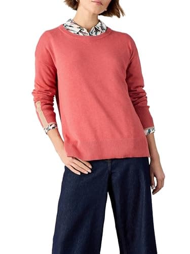 Image of White Stuff Ladies Olive Green Sweater - Casual Knit Basic - Medium Pink - Size 16