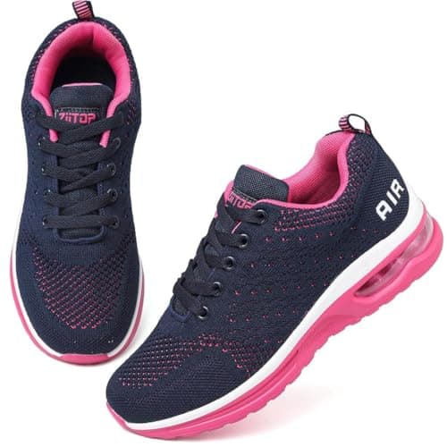 Image of Running Shoes Womens Trainers Walking Shoes Air Cushion Athletic Sneakers Ladies Breathable Mesh Sport Shoes Lightweight Non Slip Tennis Shoes Workout Casual Gym Jogging Shoes