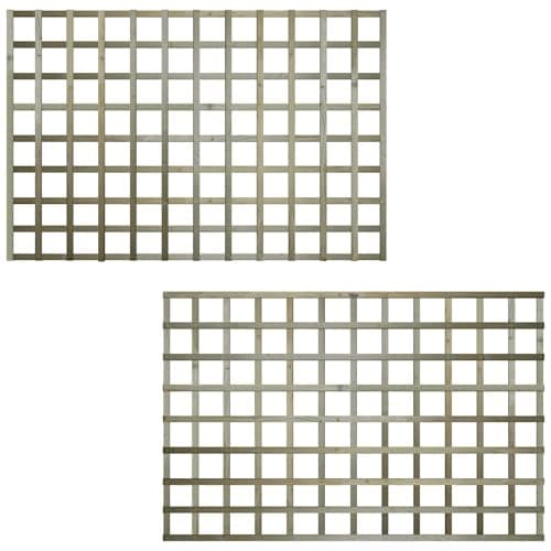 Image of Standard Square Flat Top, 6ft x 4ft Wooden Garden Fence Trellis Panel | Decorative Fencing for Screening Divider, Pergola, & Boundary Wall Lattice (Wide: 182.8cm x High: 120cm)