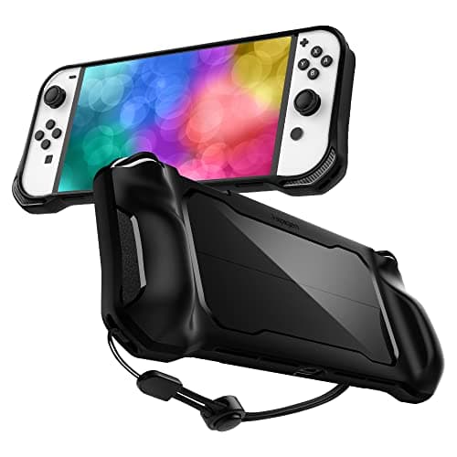 Image of Spigen Rugged Armor Grip Case Compatible with Nintendo Switch OLED - Black