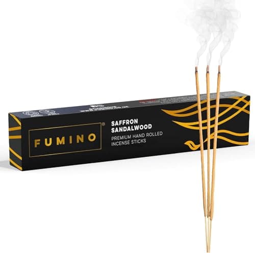 Image of Fumino® Saffron Sandalwood Fresh Handmade Incense Sticks 14 per Box (15g) Masala Agarbatti Joss Scent Fragrance for Relaxation and Meditation, Home and House Decor