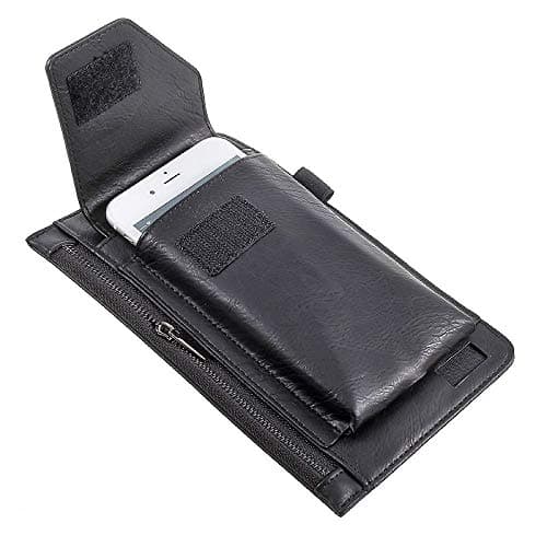 Image of DFV mobile - Cover Vertical Belt Case with Phone Holder Pouch & Inner Pocket with Zipper for KODAK EKTRA SMARTPHONE (2016) - Black