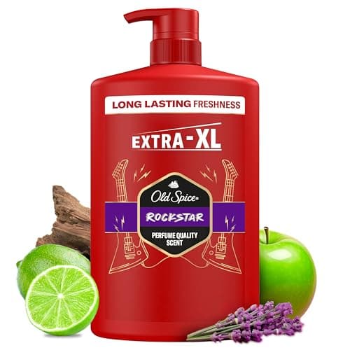 Image of Old Spice Rockstar Men’s Shower Gel & Shampoo 1000ml, Multi-Use 3-in-1 Body-Hair-Face Wash, Long Lasting Freshness, Perfume Quality Scent, Deep Cleansing