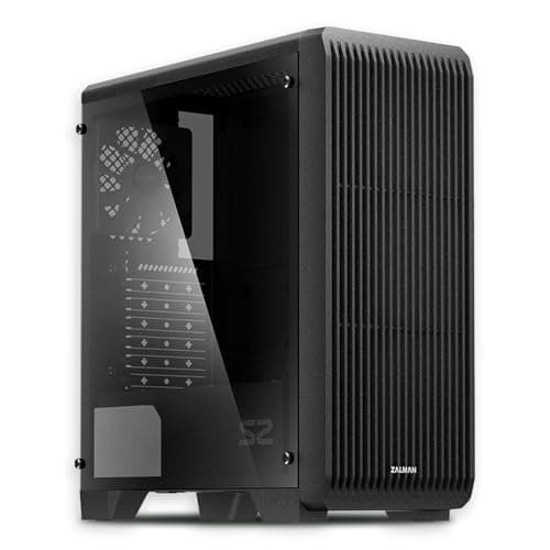 Image of Zalman S2 TG ATX Mid-Tower PC Case, 3 x 120mm Fans Pre-Installed, Tinted Tempered Glass Side Panel, Mesh Front Panel, USB 3.0, Black