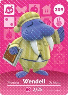 Image of Wendell - Nintendo Animal Crossing Happy Home Designer Amiibo Card - 209/300