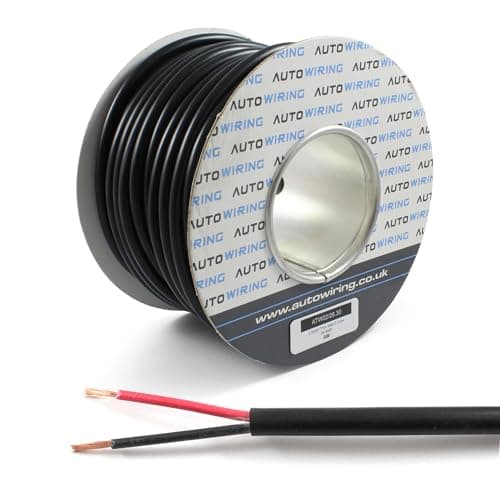 Image of Automotive Round Twin 2 Core Cable 12v 24v Thin Wall Wire (29 AMP Rated 2.5mm²) 10/30/50/100 Metre (30M Roll)
