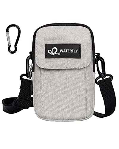 Image of Waterfly Small Shoulder Crossbody Bag: Multifunctional Handbag Mobile Phone Bag Mini Belt Bag Bumbag Fanny Waist Pack EDC Pouch with Adjustable Strap Carabiner for Men Women Ladies