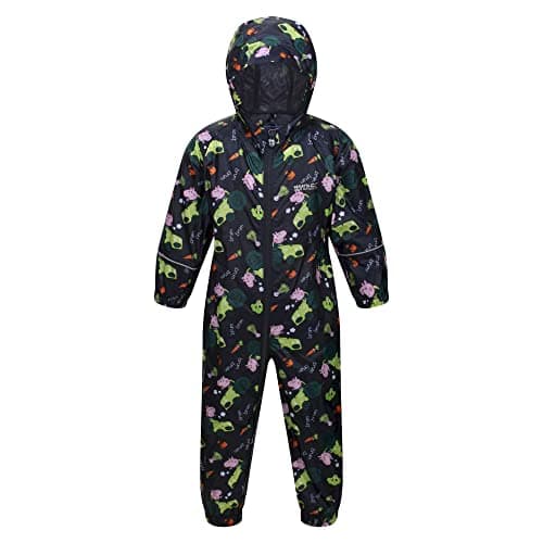Image of Regatta Peppa Pig 'Pobble' Waterproof Hooded Puddle Suit - Peppa Polka Dot