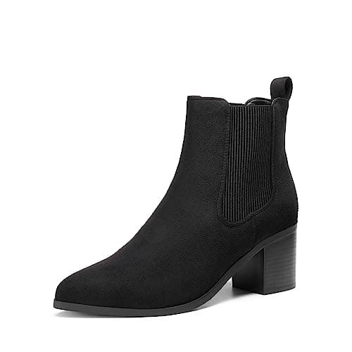Image of DREAM PAIRS Women's Boots Chunky Heel Ankle Booties Shoes SDAB2314W,Size 5.5,Black-Suede,SDAB2314W