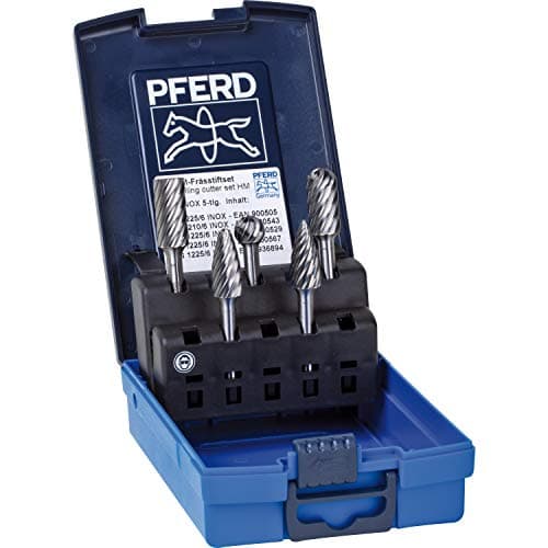 Image of PFERD HM Burr Set, 5 Pieces, INOX Tooth, Shaft Diameter 6 mm, 21901912 - Specially Designed for Stainless Steel (INOX)