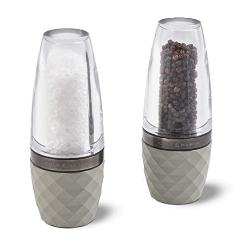Image of Cole & Mason H321806 City Salt and Pepper Mills, Precision+ Stemless, Concrete/Acrylic, 160 mm, Gift Set, Includes 2 x Salt and Pepper Grinders