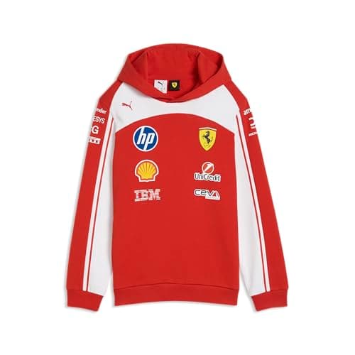 Image of PUMA Scuderia Ferrari F1 2026 Kids' Team Hoodie - Red - Size: 15/16 Years