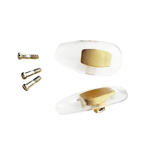Image of Glasses Nose Pads Replacement for Gucci Eye Glass Sunglass Frames with Screws Screwdriver Set 14mm (Gold)