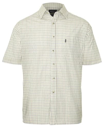 Image of Champion Mens Checked Country Casual Short Sleeve Shirt Tattersall Green L
