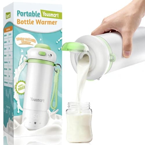 Image of Yousmart Portable Bottle Warmer for Travel - 500ml Capacity, Fast Heating & Precise Temperature Control, Milk Warmer for Baby Formula & Breast, Leak-Proof Design with Child Safety Lock & USB Charging