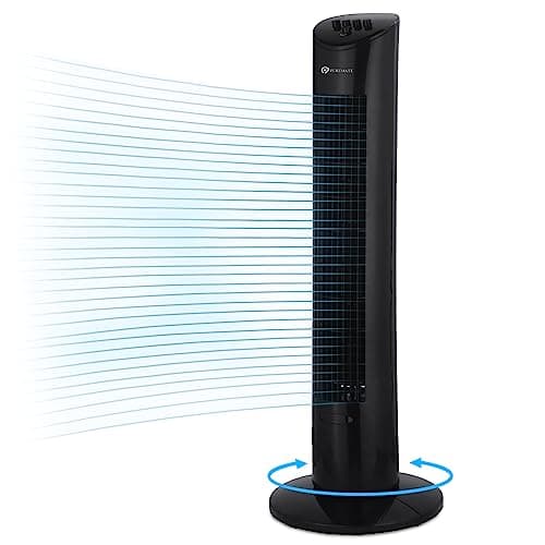 Image of PureMate 31-inch Tower Fan with Oscillating & Aroma Function, 3 Adjustable Speeds, Ultra- Quiet Cooling and Powerful 60W Motor, Portable Bladeless Energy-Efficient Electric Fan for Home and Office