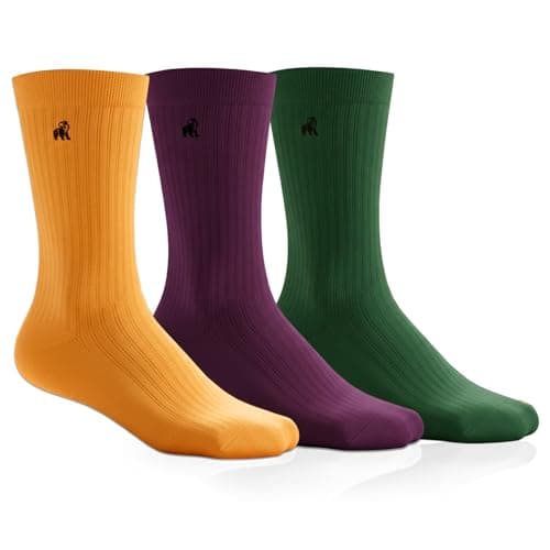 Image of SWOLE PANDA | Luxury Super Soft Bamboo Socks For Men, Yellow, Green & Magenta Box, 3 Pack Gift Box, Size 7-11
