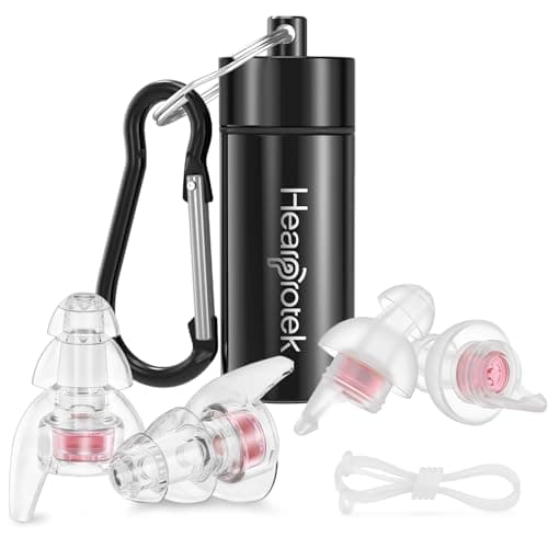Image of Hearprotek High Fidelity Concert Ear Plugs, 20dB Noise Reduction Music Ear Plugs for Concerts & Festivals, Reusable Hearing Protection for Musicians, DJs, Live Music, Nightclubs & Loud Events Pink