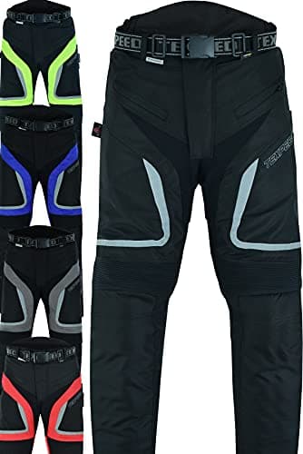 Image of Texpeed Motorcycle Biker Trousers Mens Motorbike Waterproof Textile Cordura Pants With Protective CE Armour (EN 1621-1) Black - 30W / 34L