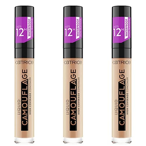 Image of Catrice Liquid Camouflage High Coverage Concealer (3 x 5 ml), Liquid Makeup Concealer Pen, Waterproof, 12 Hours Coverage No. 015 Honey