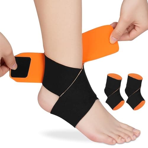 Image of Beugo Ankle Support Brace, 2 Pack Adjustable Ankle Brace Wrap Strap for Women & Men, Compression Sleeve for Most Size Use for Sports