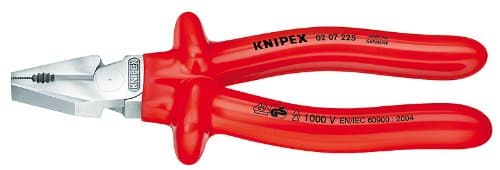 Image of Knipex 0207225 High Leverage Combination Pliers, 1000 Volt Rated, 9 Inch