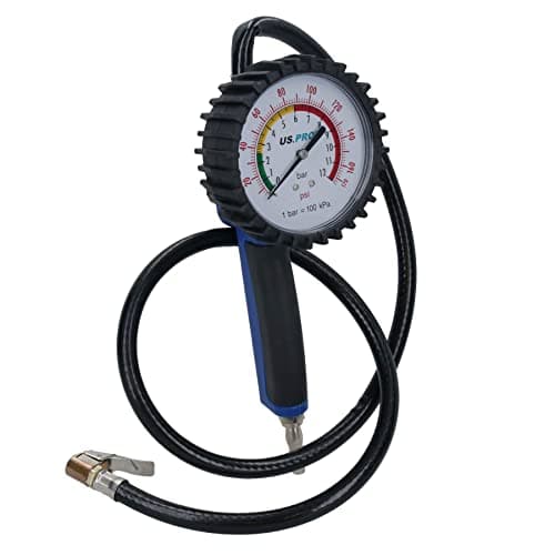 Image of AB Tools Heavy Duty Tyre Inflator Gauge With Long Reach Hose 1 Metre Long 0 – 170 PSI