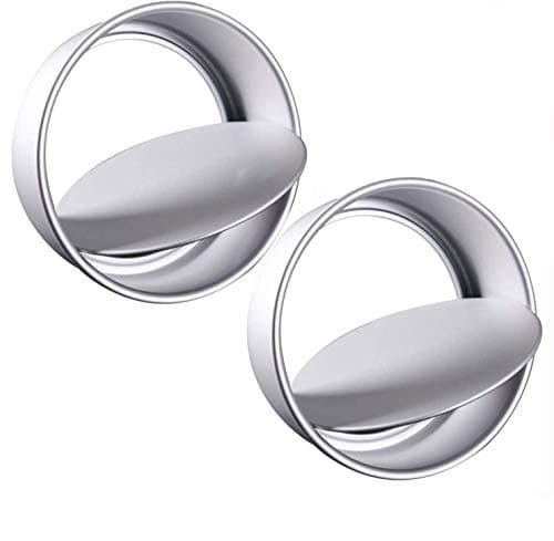 Image of KENIY 2 Pack 6-Inch Non-Stick Deep Aluminum Round Cake Pan with Removable Bottom for Wedding/Birthday/Christmas Cake Baking Round Cake Tin Set with Loose Base (6 inch)