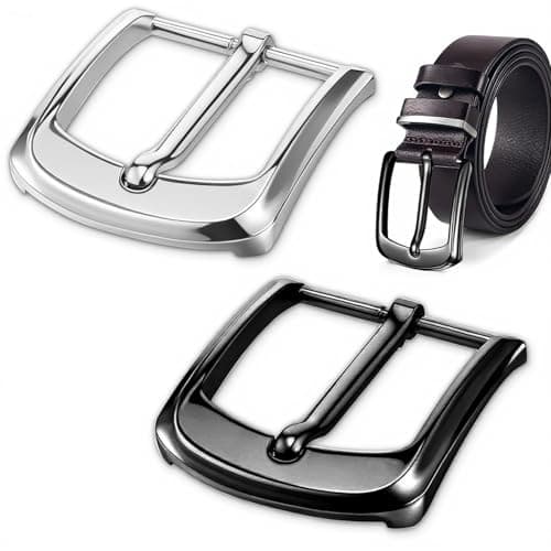 Image of Classicseali 2pcs Belt Buckle Replacement,40mm Belt Buckles for Men,Single-Prong Square Metal Belts Buckle, Suitable for Men's and Women's Belts, Silver