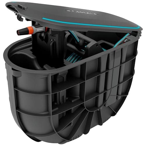 Image of Gardena Undercover Hose Box RollUp M with 20 m Retractable Hose, Automatic Rewind, Underground Weatherproof Storage, Tangle-Free Hose Guide, Complete Set for Immediate Use (18650-20)