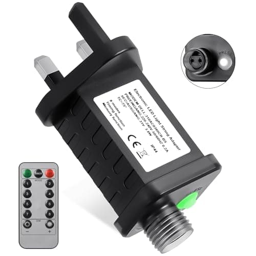 Image of AXFEE 31V 3.6W Transformer Plug, IP44 LED Power Supply Adapter with 8 Lighting Modes, Memory and Timer Function, LED Power Transformer for Christmas Lights, Fairy Lights, Icicle Lights, Net Lights