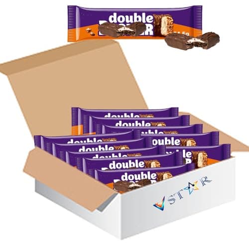 Image of Double Decker Chocolate Bar 54.5g – Layered Nougat & Crisp Cereal Covered in Milk Chocolate (48 x Bars)