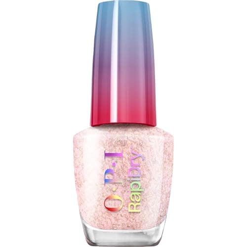 Image of OPI RapiDry™ Quick-Dry Lacquer - Cheers to No Smears Pink & Silver Glitter Nail Polish - Vegan, Fast Drying & Smudge-proof in 60 Seconds (9ml)