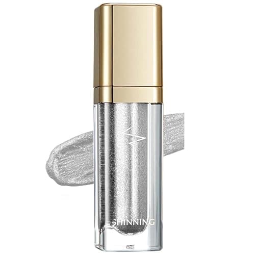 Image of Metallic Liquid Glitter Eyeshadow - Long Lasting Waterproof Matte Shimmer - Highly Pigmented Sparkly Eye Shadow - Easy to Blend - with Eyeliner Pen - Starry Silver(2#)