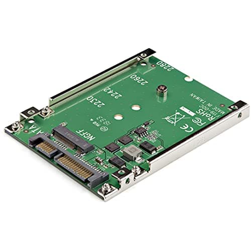 Image of StarTech.com M.2 SATA SSD to 2.5 inch SATA Adapter [NOT NVMe], Open-Frame Bracket, 7mm High, M2 Hard Drive Adapter - TAA