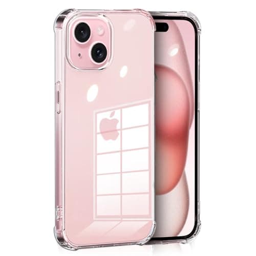 Image of DEREAFF Case for iPhone 15 (6.1-Inch), Clear 15 Case Hard PC Back & Soft TPU Shockproof Anti-Scratch Phone Bumper Cover for iPhone 15, Clear