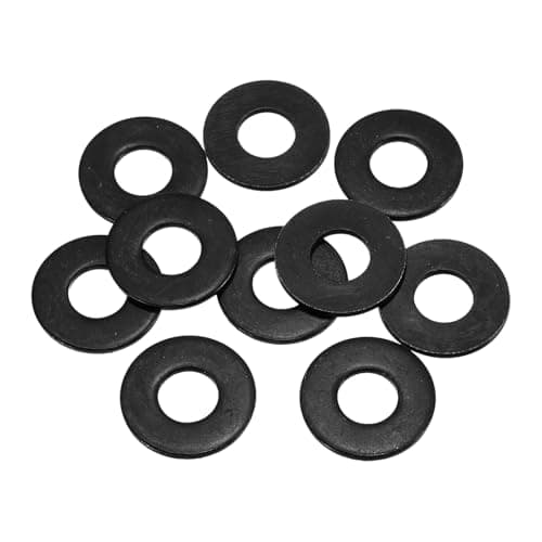 Image of sourcing map 10 Pcs 7/16" ID x 15/16"mm OD Flat Washers, 304 Stainless Steel Metal Washers Black Zinc Sealing Crush Rings for Screws and Bolts