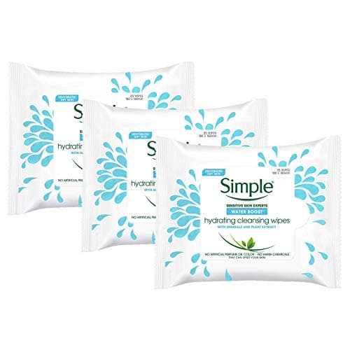 Image of Simple Water Boost Hydrating Cleansing Wipes 3 Pack