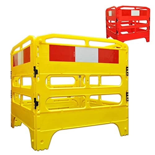 Image of Street Solutions - 750mm Yellow Folding Utility Gate Barrier - 3 Piece Set - Strong and Durable - Manufactured from 100% recyclable material - Made in The U.K