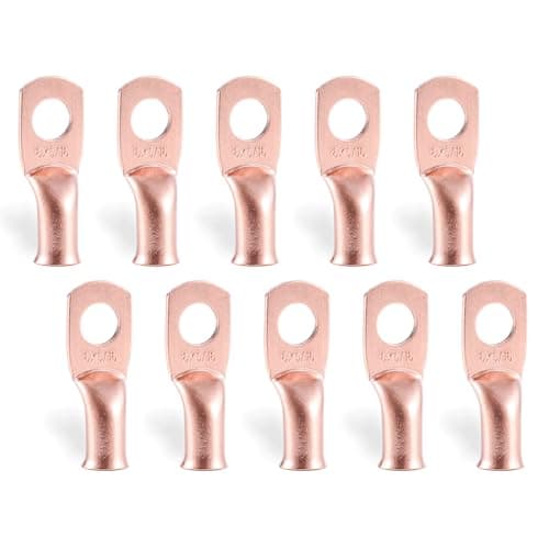Image of RIOCAN 10pcs 6 AWG-5/16”(M8) Ring Terminals 6 Gauge Copper Wire Lugs Battery Cable Ends Heavy Duty Battery Cable Terminal Connectors