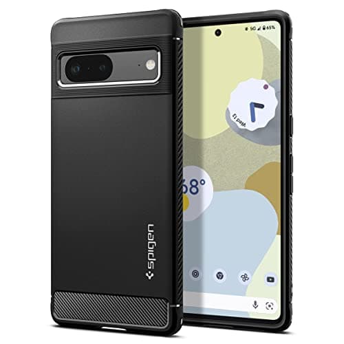 Image of Spigen Rugged Armor Case Compatible with Google Pixel 7 - Matte Black
