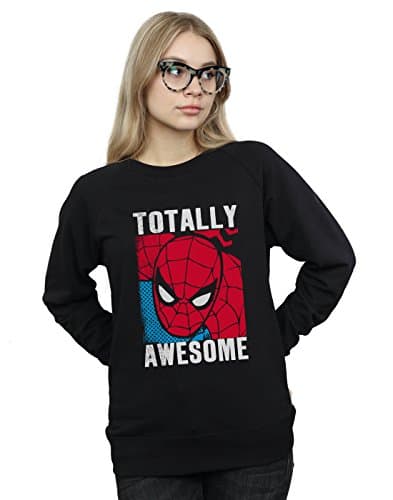 Image of Marvel Women's Spider-Man Totally Awesome Sweatshirt Black Medium