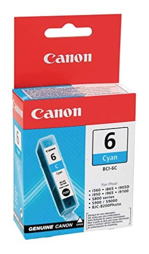 Image of CANON BCI-6C BCI-6 Cyan ink cartridge tank (Pixma Pixus Bubblejet Photo & MFP printer) - in foil packaging